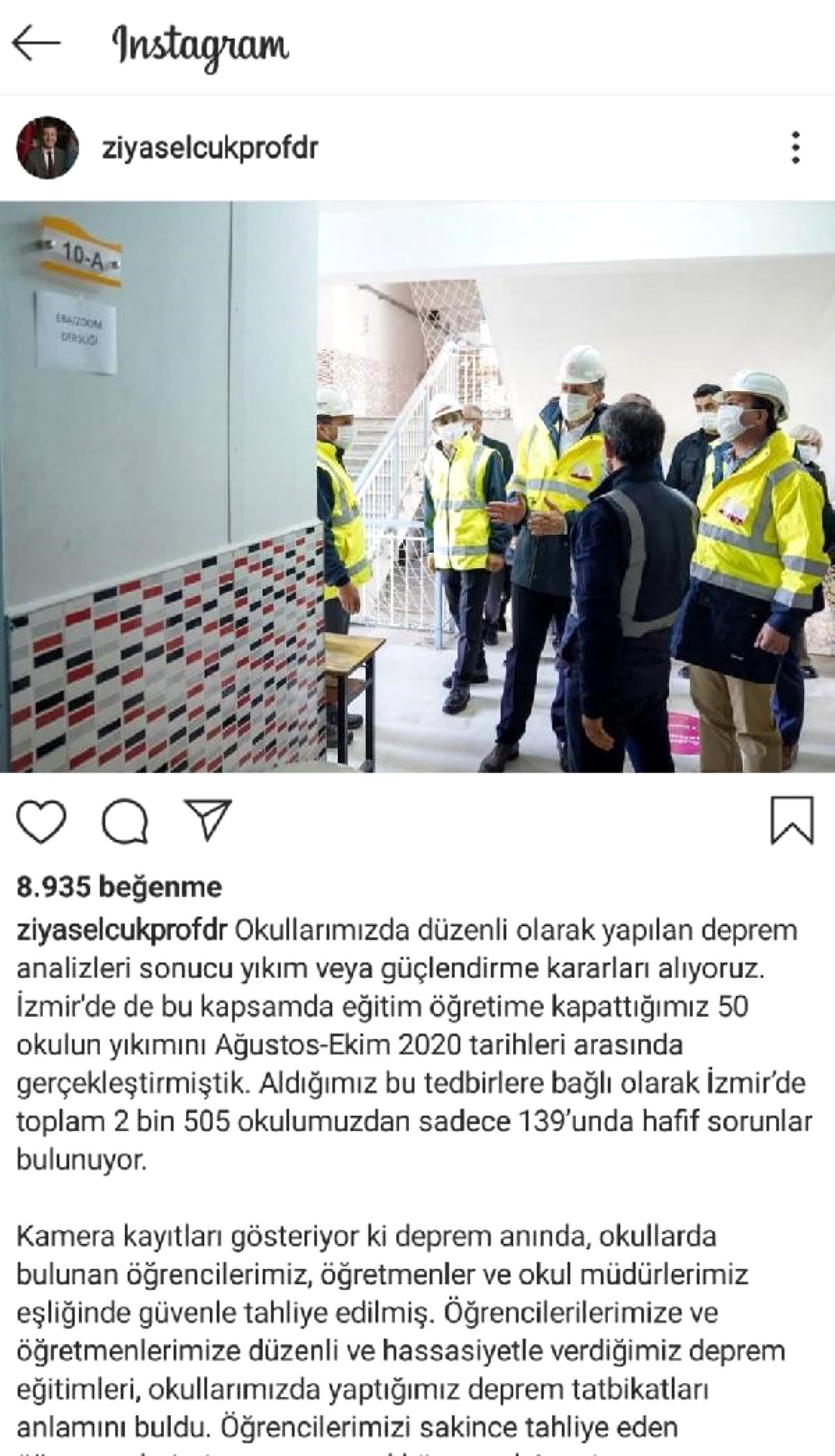 Bakan Selçuk: ‘İzmir’de 2 bin 505 okulumuzdan 139’unda hafif sorunlar bulunuyor’