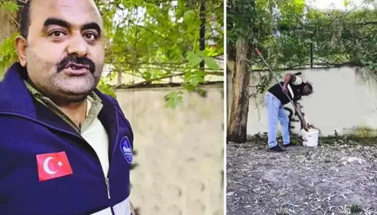 Sevdasını duvara yazan vatandaşa, belediye personelinden tebessüm ettiren mesaj